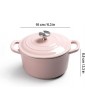 JHYS Non Stick Stockpot,Enameled Cast Iron Dutch Oven with Lid Casserole Pot Non-Stick Cooking Pan,1.2 L,for Steam Braise Bake Broil Saute Simmer Roast,Pink Pink - B09WN48J3MR