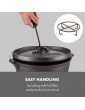 Klarstein Hotrod Dutch Oven Set 7-Piece Cookware Set BBQ Cast Iron for Cooking Frying Baking on Open Fire Dutch Oven Pot with Various Sizes Extra-High Lid Rim Easy Handling Black - B01I56DOJ4M