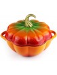 KTZAJO 24cm Pumpkin Enamel Cast Iron Pot Casserole With Lid Non-Stick Coating Saucepan Lead Free Stewpot Best Gifts For Family 2 - B09S9Q7X5MJ
