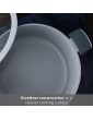 MasterPro Casserole Dish with Tempered Glass Lid 7L 7.5Quart Durable Cast Aluminium Dutch Oven Non Stick Pot with Ergonomic Soft Touch Side Handles Gastro Ceramic Grey - B09XXTHZQFN
