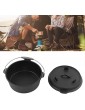 Shanrya Camping Dutch Oven Easy Carry Cast Iron Dutch Oven with Lid for Outdoor Camping Cooking - B09YYT3X7WE