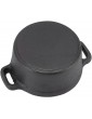 Shanrya Cast iron skillet ergonomic handle Traditional Dutch oven for slow cooking pasta - B09YY84ZZ5B
