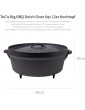 ToCis Big BBQ Dutch Oven Made from Cast Iron Ready Baked Cooking Pot Made of Cast Iron – With Lid Lifter Lid or Pot Stand – With and without Feet - B011KWB438N