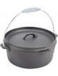 Warmiehomy Cast Iron Dutch Oven 4.5L Outdoor Camping BBQ Pot with Lid Pre-Seasoned Cast Iron Cooking Pot - B09DT2FZ62O