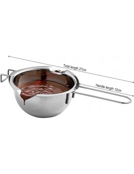 fhong Stainless Steel Universal Melting Pot Chocolate Melting Pot Double Boiler Pot with Handle for Candy Candle Melting Chocolate - B09TRD1PDDJ