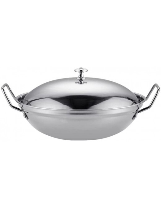 Luxshiny Stainless Steel Cooking Pot Stir Fry Pan Chinese Hot Pot With Lid Cookware Shabu Hotpot Cooking Pot 10inch - B09Y1RBWJXM