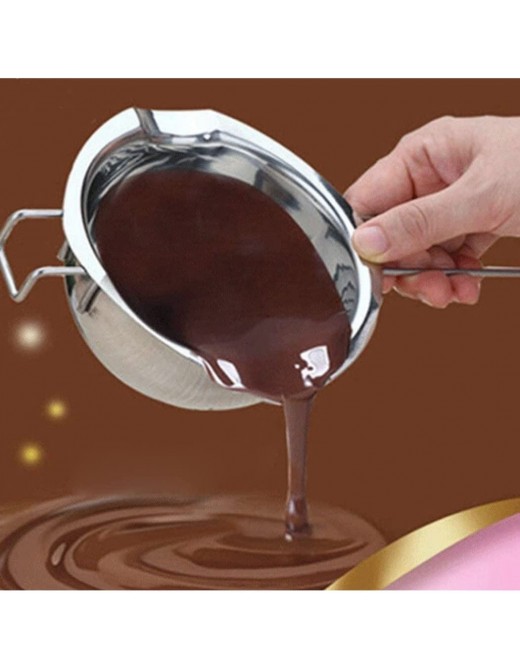 Melting Pot Stainless Steel Double Boiler 600ML Double Spouts with Heat Resistant Handle Silver for Wax Candle Butter Chocolate Cheese Double Boilers - B09YHFL9KTA