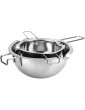 Odoukey Chocolate Melting Pot,Double Boiler Heat Melting Pot Stainless Steel for Chocolate Butter Cheese Caramel Candy Wax 1000ml 400ml 2PCS - B09TVZLVTPI