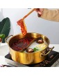 SHIJIANX Shabu Shabu Hot Pot With Divider&Lid Chinese Hot Pot Premium 304 Food Grade Stainless Steel Pot For Induction Cooktop Gas Stove Include 1 Tablespoon 1 Colander Color : Gold Size : 28cm - B09Y1W66VLP