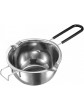 sourcing map Double Boiler Pot 600ml 304 Stainless Steel with Black Heat Resistant Handle for Candle Making - B09V33KFQXG
