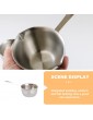 Stainless Steel Double Boiler Pot: 120ml Metal Chocolate Melting Pot Cheese Boiler with Long Handle Double Spout for Butter Fondue Caramel Candy - B09VKX37L9E