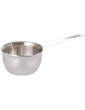 Stainless Steel Double Boiler Pot: 120ml Metal Chocolate Melting Pot Cheese Boiler with Long Handle Double Spout for Butter Fondue Caramel Candy - B09VKX37L9E