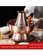 Vintage Copper Hot Pot Charcoal Shabu Shabu Hot Pot Pan Stainless Steel Chinese Cooker Traditional Soup Pot Cookware with Chimney for Home Party Restaurant,Gold,32cm - B09TZNNBSQU