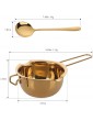 YDware Stainless Steel Double Boiler Pot,Baking Tools, 400ml 13oz Melting Pot with Long Handle Spoons for Butter Chocolate Cheese CaramelGold - B09XDL9W4PE