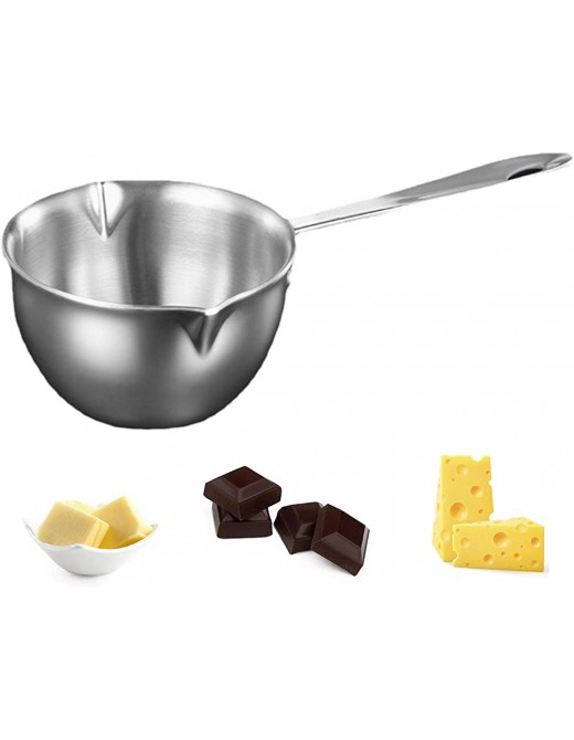 Yemyap 200ml Double Boiler Melting Pot Stainless Steel Melting Pot With Heat Resistant Handle Large Baking Tools For Chocolate Candy Butter Cheese - B09XB71BSCX