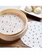 Amoyer Steamer Paper 50pcs 6inch Round Non Stick Steamer Mat Practical Kitchen Cooking Bamboo Steamer Pad Paper Under Steamer Home Supplies - B086PWCG61E