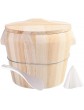 Hcooker Handmade Rice Bucket Wood Cooking Steamer Cedarwood Steamed Cask Handle Lid - B07S6QV3FMK