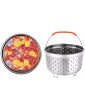 Huaxingda Stainless Steel Steamer Basket with Silicone Handle Cookeo Accessories for Pressure Cooker Compatible with Most Pressure Cookers for Steaming Vegetables - B096S8H59QY