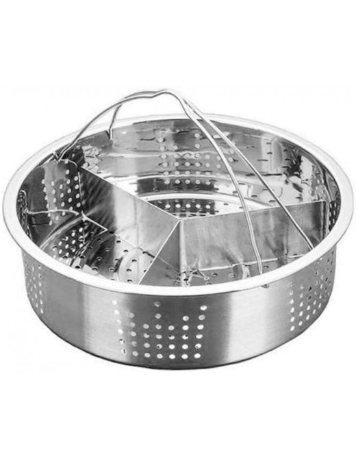 Stainless Steel Steam Baskets Rack with Divider Pressure Cooker Accessories Trio Separator Set Trivets - B09QP964R4G