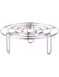 Steamer Pressure Cooker Pot Pan Cook Stand Food Vegetable Crab High Wire Sturdy Stainless Steel Steam Wheel Cookware Easy to Clean-24cm - B0B2JBLY84Z