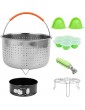 Vegetable Steamer Basket Food Steam Basket Handle Egg Rack Cake Mold Gloves Kit Kitchen Pressure Cooker Accessory - B09FK9YWRCG