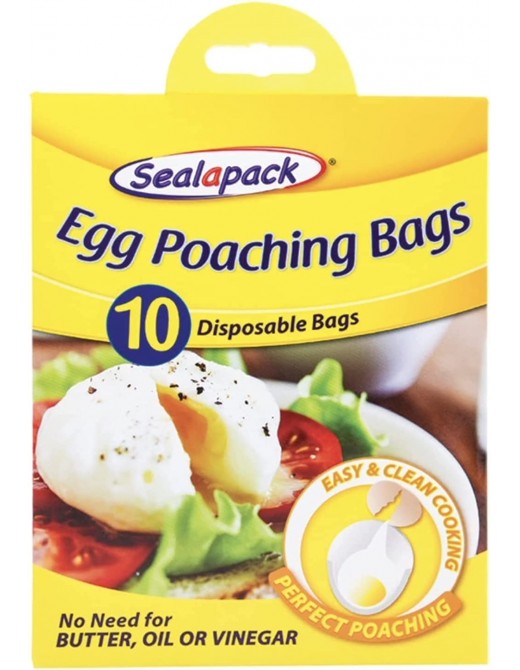 Easy2shop Healthy Egg Poaching Bags Sealpack Pack of 10- Egg Poachers for Perfect Poached Eggs Comes with 10 Disposable Egg Poaching Bags- Poached Egg Maker Environment Friendly - B09FK7K8TFD