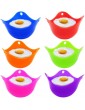 Egg Poacher Cups Cooking Perfect Poached Eggs Colorful Extra Thick Silicone Egg Poacher Molds-Set of 6 - B01M30VBRJJ