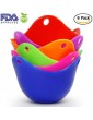 Egg Poacher Cups Cooking Perfect Poached Eggs Colorful Extra Thick Silicone Egg Poacher Molds-Set of 6 - B01M30VBRJJ