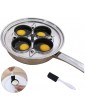 Egg Poacher Pan Stainless Steel Poached Egg Cooker – Perfect Poached Egg Maker – Induction Cooktop Egg Poachers Cookware Set with 4 Nonstick Large Silicone Egg Poacher Cups - B07X3TPG6KJ