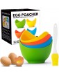Egg Poacher Poached Egg Cooker with Ring Standers Food Grade Non Stick Silicone Egg Poaching Cup for Microwave or Stovetop Egg Poaching with Extra Silicone Oil Brush BPA Free 4 Pack - B08RNC2LDKK