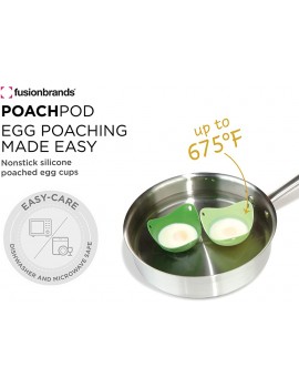 Fusion Brands Poachpod Silicone Egg Poacher Green Pack of 2 - B000P6FD3IE
