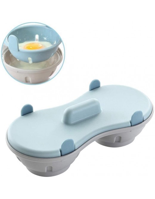 JVSISM Microwave Egg Poacher Cookware Double Cup Dual Cave High Capacity Design Egg Cooker Ultimate Collection Egg Poaching Cups Microwave Steamer Kitchen Gadget - B07MYR5F8DZ