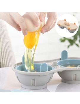 Microwave Egg Poacher Safe Double Cups Egg Cooker Maker Poached Steamer Kitchen Gadget Orange,Kitchen Essentials - B09VL33G64X