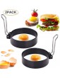 Non-Stick Egg Rings 2 pcs Stainless Steel Poachette Rings for Fried and Poached Eggs Crumpets Mini Pancakes and Yorkshire Puddings Suitable for Egg Poacher Pan Cookware Boiler Steamer - B08BZ5XB31W