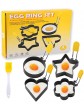 Nonstick Egg Ring for Frying Eggs，Set of 4 Egg Cooking Ring Omelet Molds Pancake Mold Baking Fixed Molds with Anti-Scald Foldable Handle - B098PW1KL4S