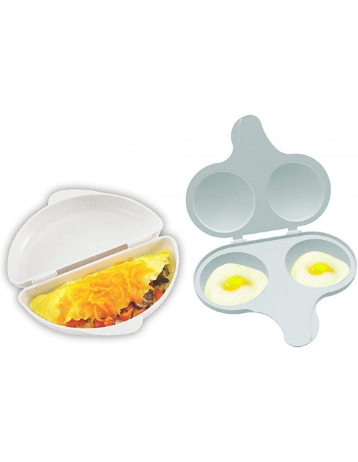 Nordic Ware Easy Breakfast Set Omelet Pan and 2 Cavity Egg Poacher Microwaveable - B07M8NY85PF
