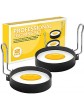 RUNYA Egg Rings Non Stick for Frying for Fried Eggs Pancakes Mcmuffin Omelettes Crumpets 2 Pack - B08FQTDS2XF