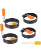 Thstheaven Egg Rings 4 Pack Nonstick Egg Ring for Frying Eggs and English Muffin Stainless Steel Round Egg Mold with Anti-scald Handle Egg Poachers for Camping Indoor Breakfast Sandwich Burger - B094ZQFP2TR