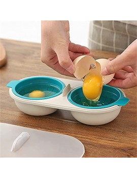 YXBDD 3 Piece Microwave Egg Poacher 2 Cavity Edible Silicone Drain Egg Boiler Set Double Cups for Boiled Eggs Draining Kitchen Cooking Gadget Tools - B09TJD462XR