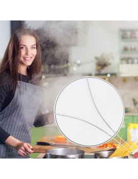 Grease Splatter Screen for Frying Pan 33 cm Stops 99% of Hot Oil Splash Protects Skin from Burns Iron Skillet Lid Keeps Kitchen Clean Stainless Steel - B0B2RMG7QCL