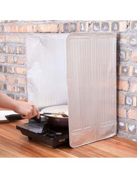 Hemoton Anti Splatter Guard Collapsible Aluminum Foil Kitchen Cooking Frying Insulation Oil Splash Screens Shield Wall Protector for Home 90x50cm Silver - B087D1VZKKC