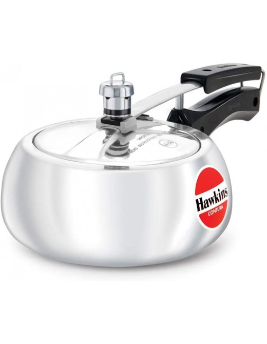 Hawkins Contura 2 Litre Pressure Cooker Handi Cooker Silver HC20 - B00NRTIP30T