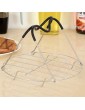 StainlessSteel Non Stick Steamer Rack Trivet Kitchen Tool for Pressure Cooker 6 & 8 QT Durable Pressure Cooker Accessorieswith Black Silicone Handle - B09982CF9QA