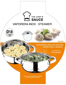 Chef Sauce Steamer Stainless Steel Silver 18x7.5cm - B01709F6PWW