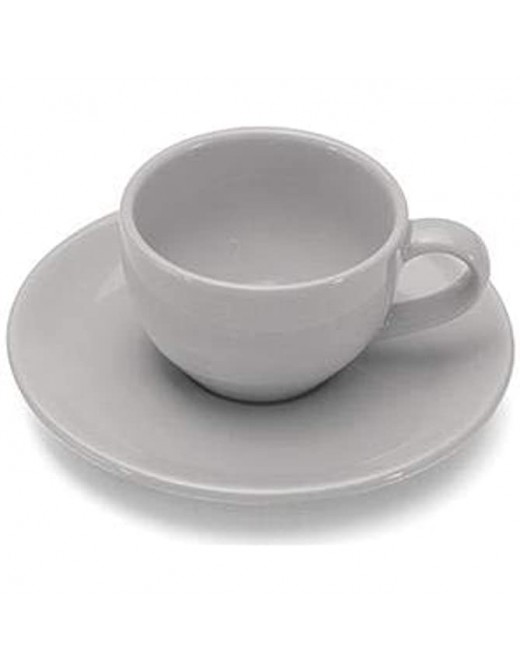 Giannini 27088 Colours Espresso Cup with Saucer-Dove Grey Non-Toxic - B07DDY836PD