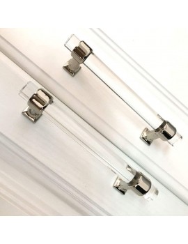 2Pcs 4.72" Acrylic Cabinet Drawer Door Pull Handle Waredrobe Bin Knob Decor Pulls 120mm - B09Z8VLYQDX