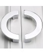 2Pcs Door Pull Handle for Cabinet Wardrobe Drawer Pull Handle Knobs Fashion Semicircular Semicircle- Silver - B01MFDHR6FL
