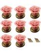 8PCS Pink Lovely Rose Flower Ceramic Door Knob Handle Pull Knobs with Brass Base for Children's Kid's Room Drawer,Cabinet,Chest Bin Dresser Cupboard Etc with Screws - B0B13WN1MVD