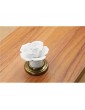 8PCS White Lovely Rose Flower Ceramic Door Knob Handle Pull Knobs with Brass Base for Children's Kid's Room Drawer,Cabinet,Chest Bin Dresser Cupboard Etc with Screws - B0B142WZ8ZN