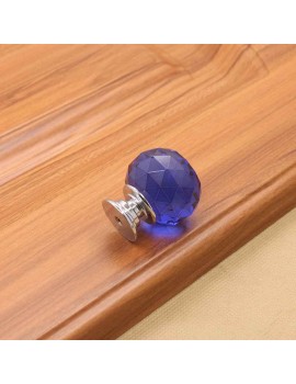 Elenxs New Colorful Glass Shinning Cabinet Cupboard Round Handles Wardrobe Drawer Closet Door Pull Knobs Single Hole blue 30*38mm - B07DVD87WZO